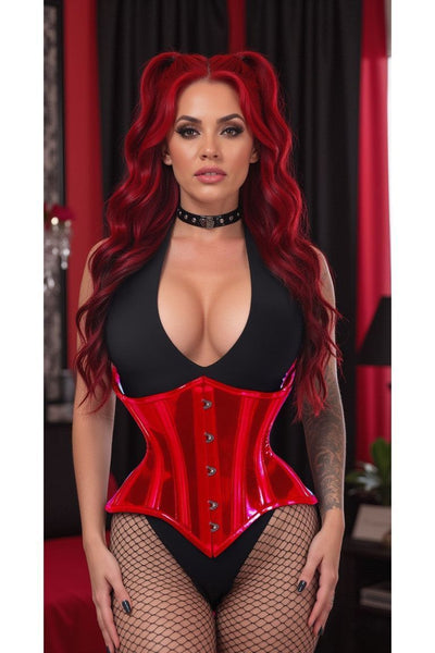 Lavish Red Clear Curvy Underbust Waist Cincher Corset