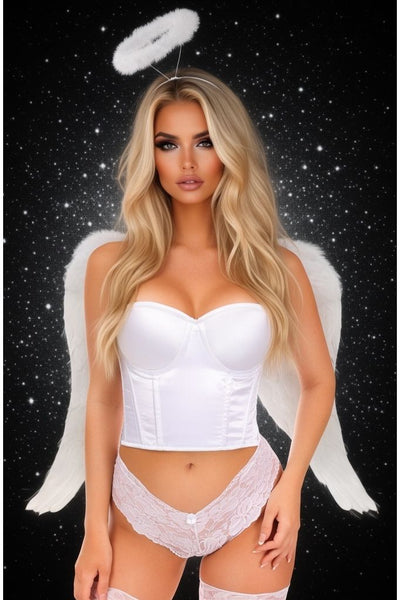 Lavish 3 PC Sexy White Angel Corset Costume