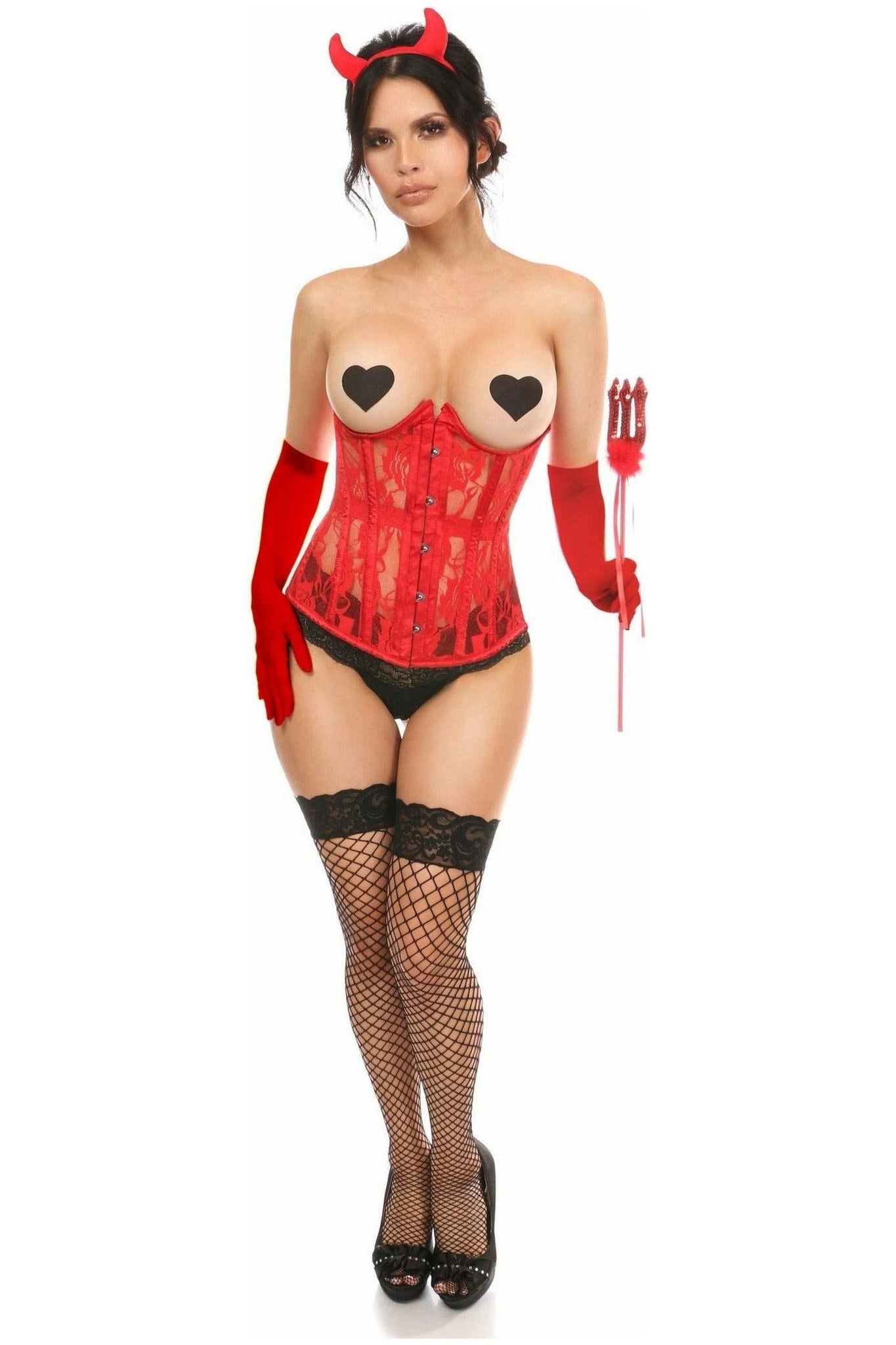 Lavish 4 PC Sexy Red Devil Corset Costume | Daisy Corsets USA Lavish 4 PC Sexy Red Devil Corset Costume | Daisy Corsets USA