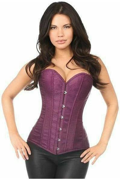 Lavish Plum Brocade Corset - Daisy Corsets