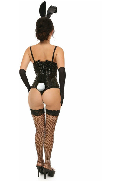 Lavish 4 PC Black Vinyl Bunny Corset Costume - Daisy Corsets