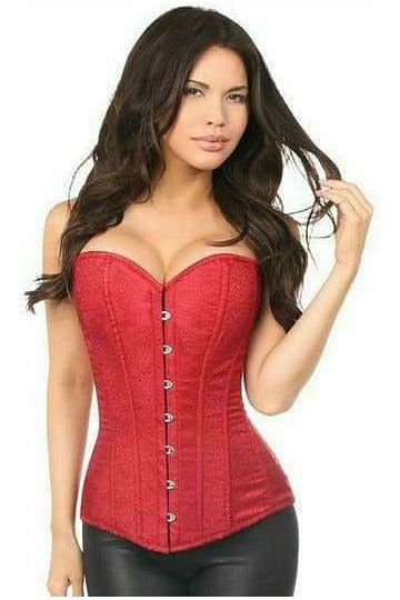 Lavish Wine Brocade Corset - Daisy Corsets