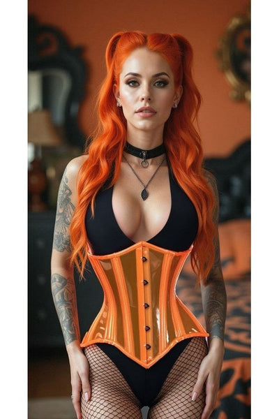 Lavish Orange Clear Curvy Underbust Waist Cincher Corset