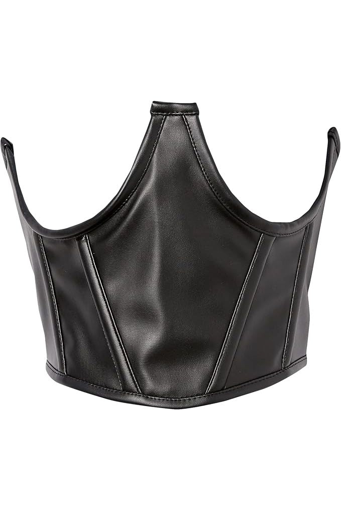 Lavish Black Faux Leather Underwire Cincher Corset