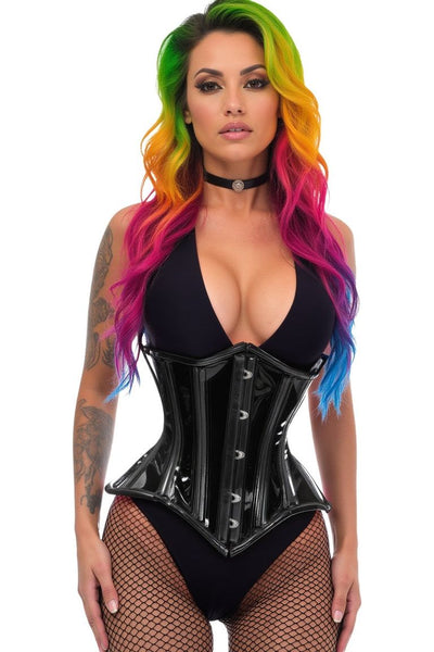 Lavish Black Clear Curvy Underbust Waist Cincher Corset
