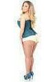 Lavish Dark Teal Lace Overbust Corset w/Zipper - Daisy Corsets