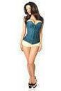 Lavish Dark Teal Lace Overbust Corset w/Zipper - Daisy Corsets