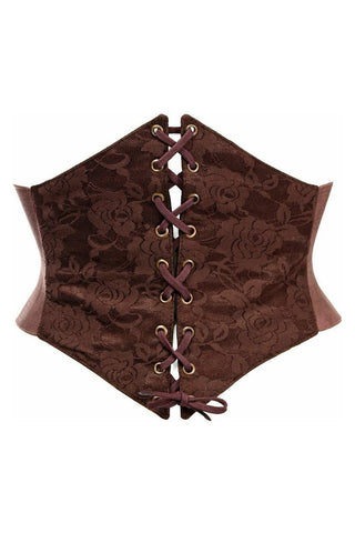Lavish Dark Brown Lace Corset Belt Cincher - Daisy Corsets