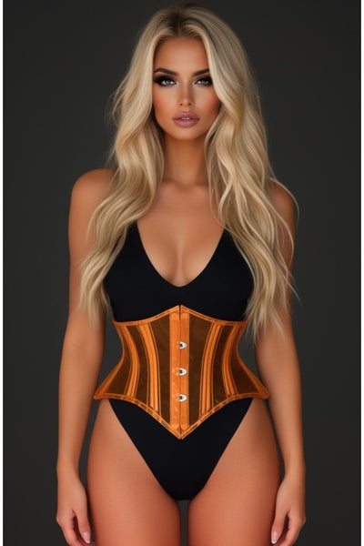 Lavish Clear Orange Curvy Cut Mini Cincher Corset
