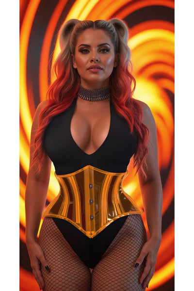 Lavish Clear Orange Curvy Cut Mini Cincher Corset