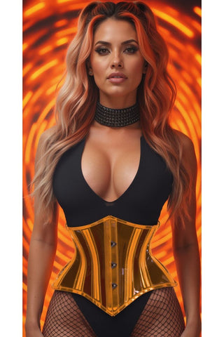 Lavish Clear Orange Curvy Cut Mini Cincher Corset
