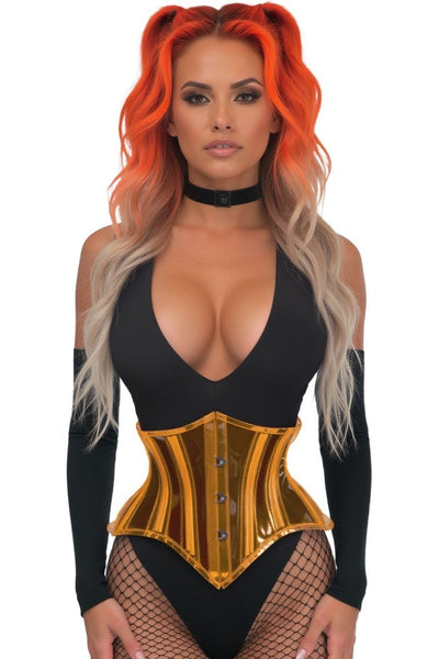Lavish Clear Orange Curvy Cut Mini Cincher Corset