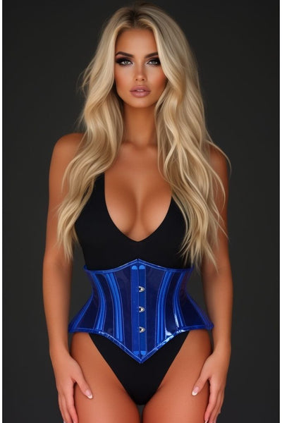 Lavish Clear Blue Curvy Cut Mini Cincher Corset