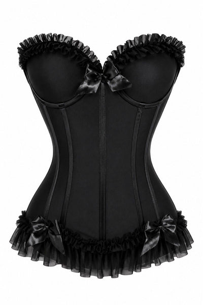 Lavish Black Lycra Hook & Eye Stretch Bustier Corset