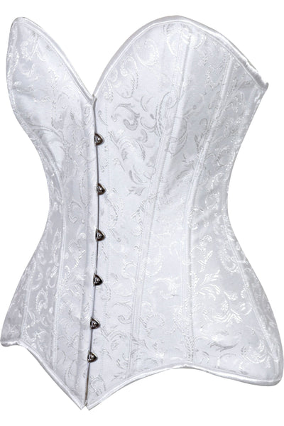 Lavish 2 PC White Brocade Corset & Denim Skirt Set
