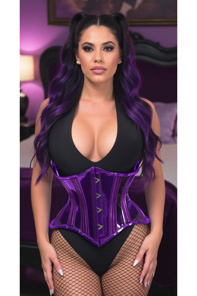 Lavish Purple Clear Curvy Underbust Waist Cincher Corset