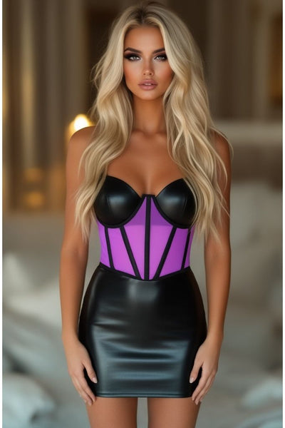 LIMITED EDITION Lavish Neon Purple Mesh Open Cup Waist Cincher