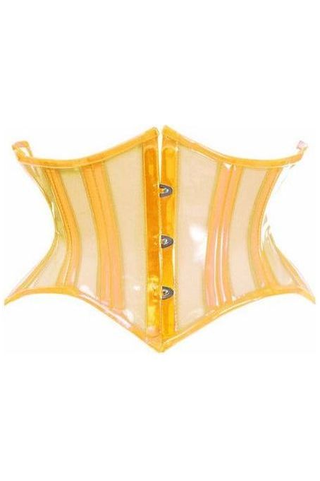 Lavish Clear Yellow Curvy Cut Mini Cincher Corset