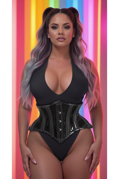 Lavish Clear Black Curvy Cut Mini Cincher Corset