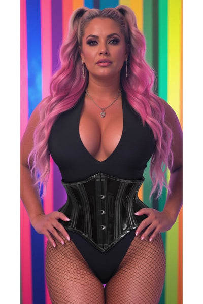 Lavish Clear Black Curvy Cut Mini Cincher Corset