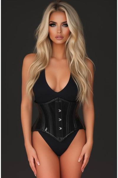 Lavish Clear Black Curvy Cut Mini Cincher Corset