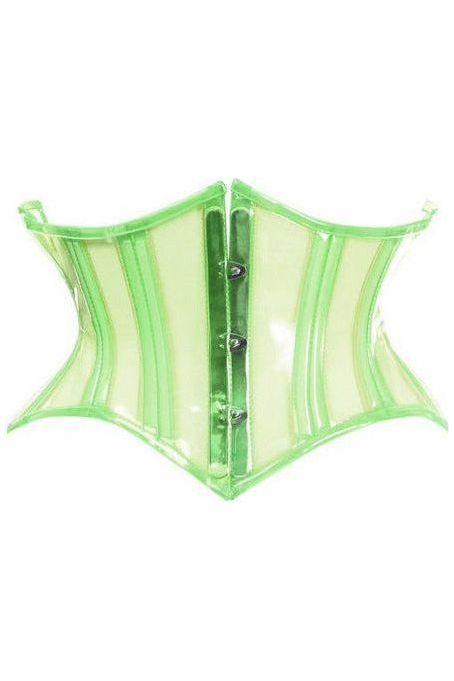 Lavish Clear Green Curvy Cut Mini Cincher Corset