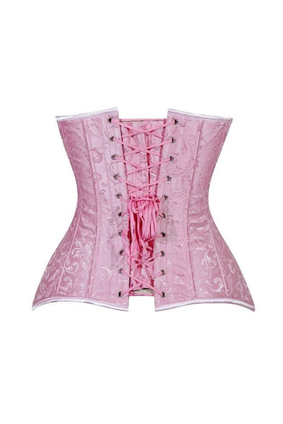 Lavish 2 PC Lt Pink Brocade Corset & Denim Skirt Set