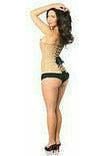 Lavish Dark Beige Lace Overbust Corset w/Zipper - Daisy Corsets