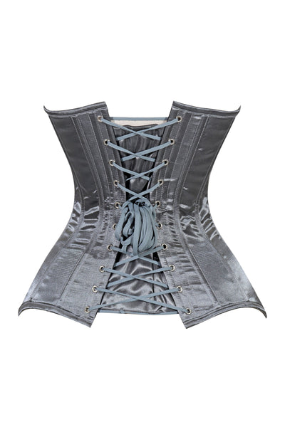 Lavish Dark Silver Overbust Corset Sweetheart Neckline Busk Closure