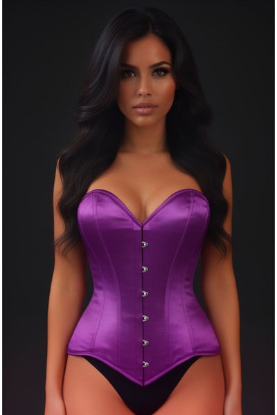 Lavish Magenta Overbust Corset Sweetheart Neckline Busk Closure