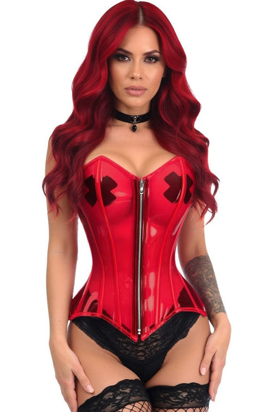 Lavish Clear Red Overbust Corset