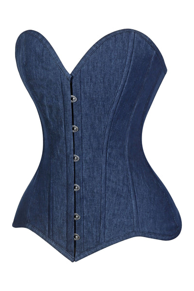 Lavish Dark Denim Overbust Corset Top