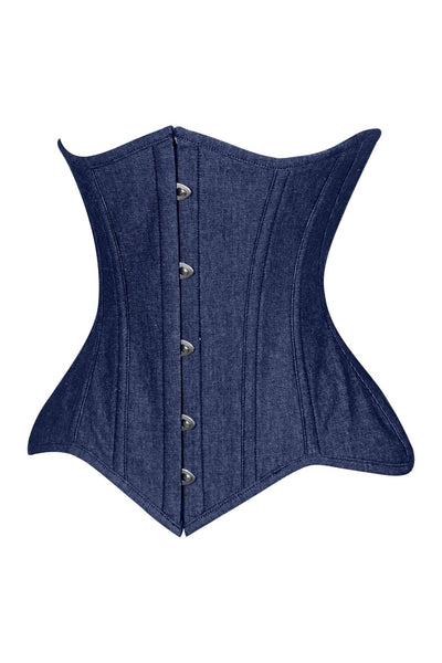 Lavish Dark Denim Underbust Waist Cincher Corset Top