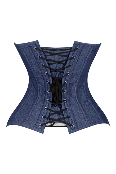 Lavish Dark Denim Underbust Waist Cincher Corset Top