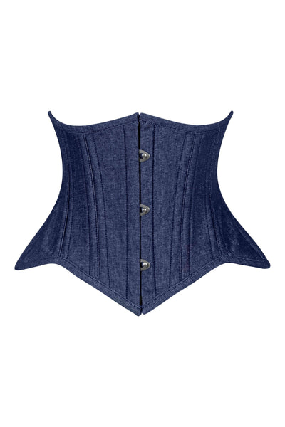 Lavish Dark Denim Mini Waist Cincher Underbust Corset Top