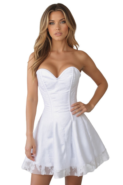 Lavish White Lace Corset Dress