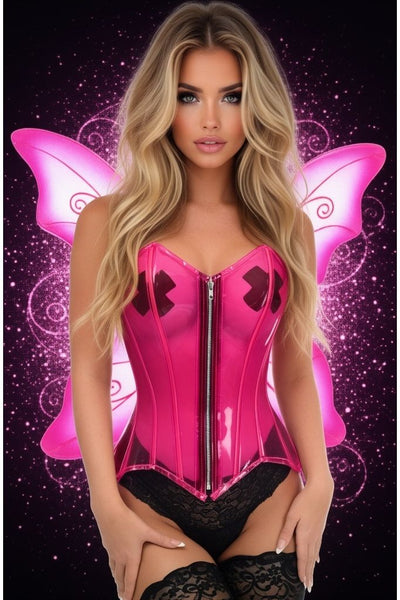 Lavish 2 PC Clear Pink Pixie Fairy Corset Costume