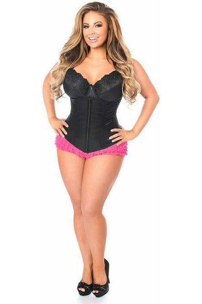 Lavish Black Underbust Zipper Corset - Daisy Corsets