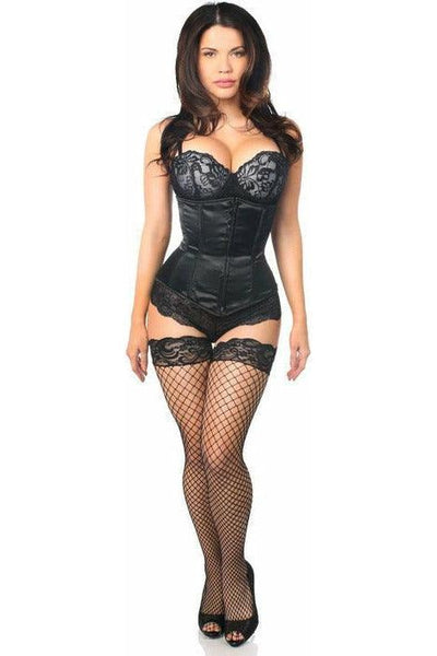 Lavish Black Underbust Zipper Corset - Daisy Corsets