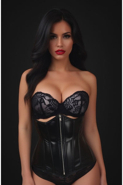 Lavish Wet Look Under Bust Corset