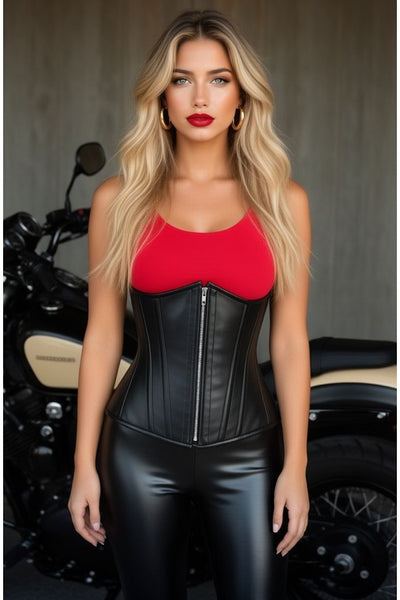 Lavish Wet Look Under Bust Corset