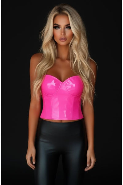 LIMITED EDITION Lavish Pink Patent PVC Underwire Bustier