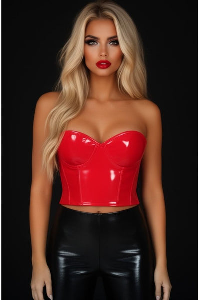 Lavish Red Patent PVC Underwire Bustier
