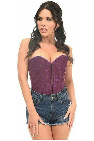 Lavish Magenta Lace Overbust Corset w/Zipper - Daisy Corsets