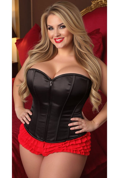 Lavish Black Sweetheart Front Zipper Corset