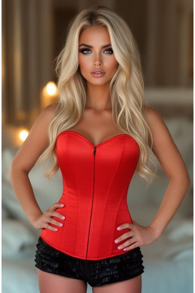Lavish Red Sweetheart Front Zipper Corset