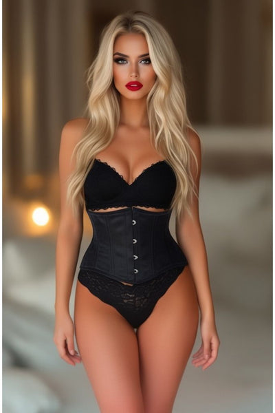 Lavish Black Satin Mini Cincher