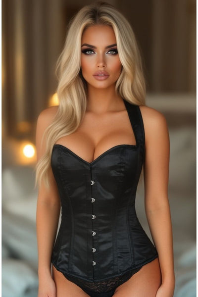 LIMITED EDITION Lavish Black Satin Full Back Sweetheart Corset