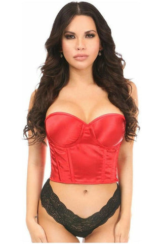 Lavish Red Satin Underwire Bustier - Daisy Corsets