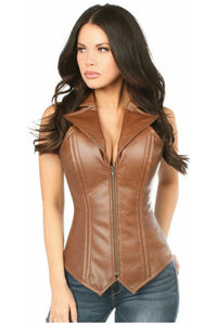 Top Drawer Faux Leather Steel Boned Corset - Daisy Corsets